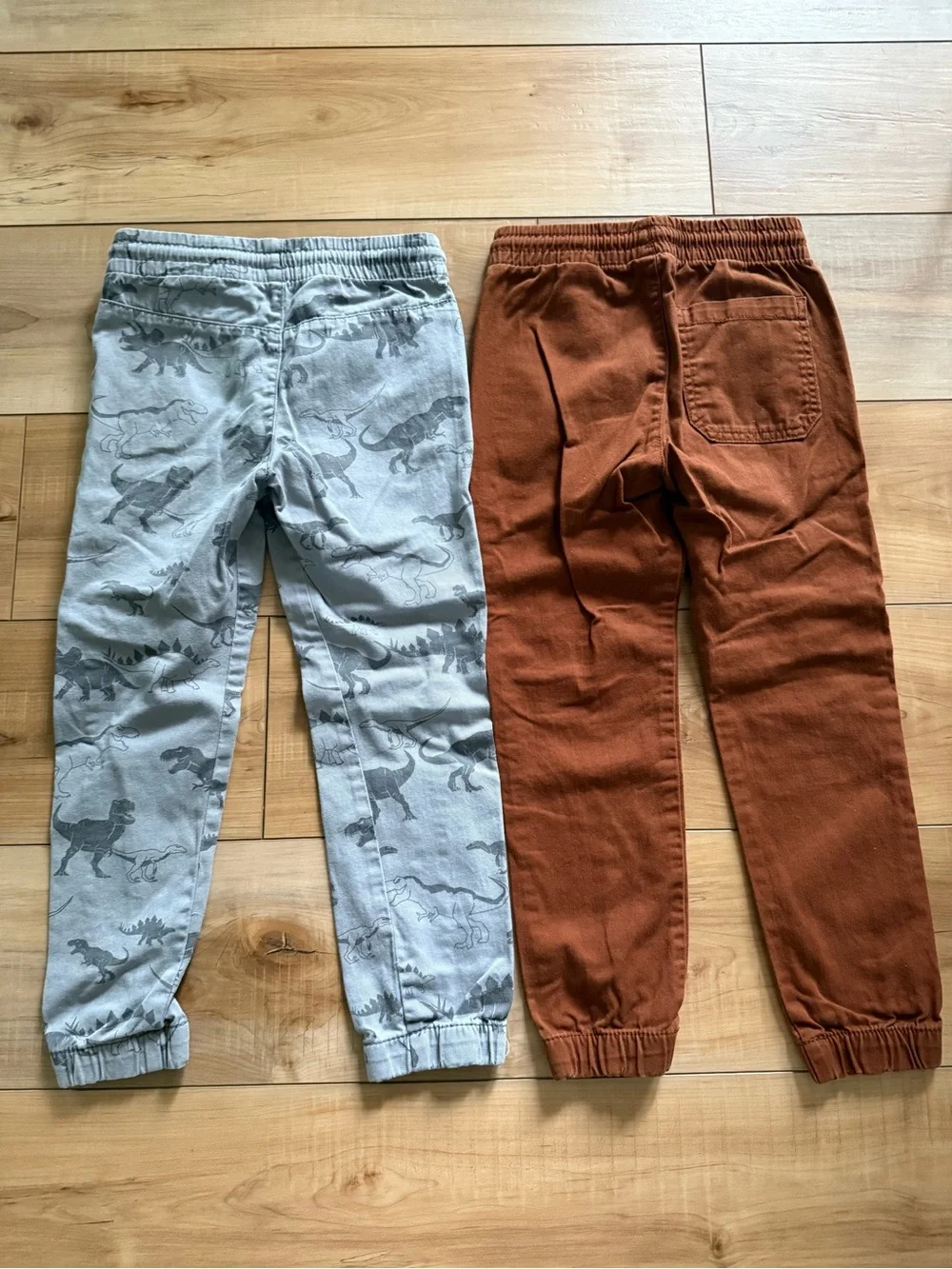 H&M Kids Rust Joggers & Gray Dino Print Sweatpants